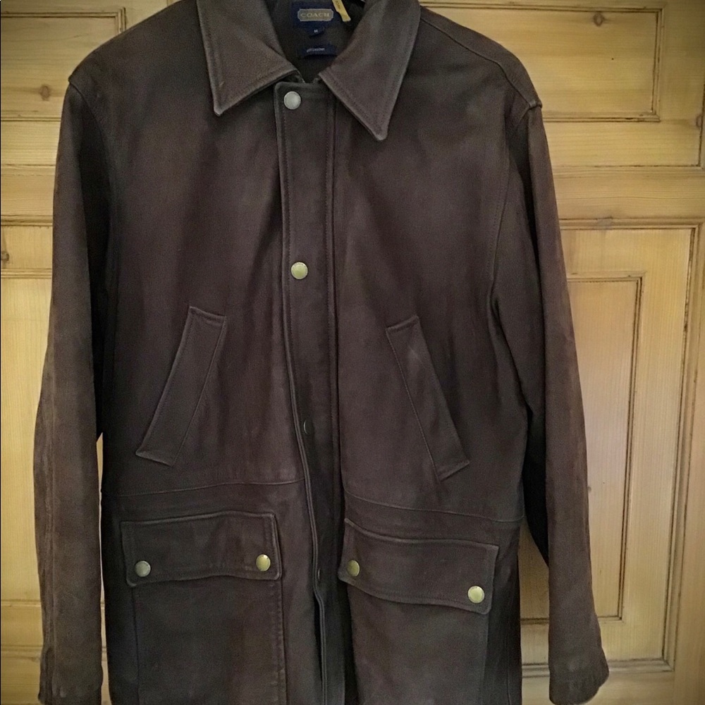 Coach Brown Sueded Leather Carcoat